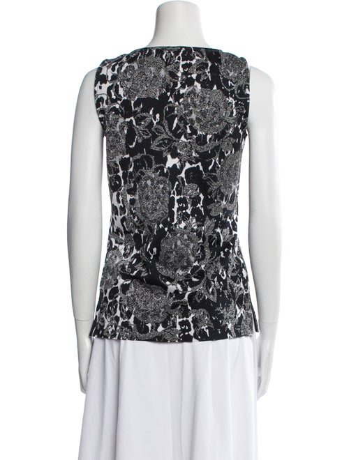 St. John Printed Scoop Neck Top