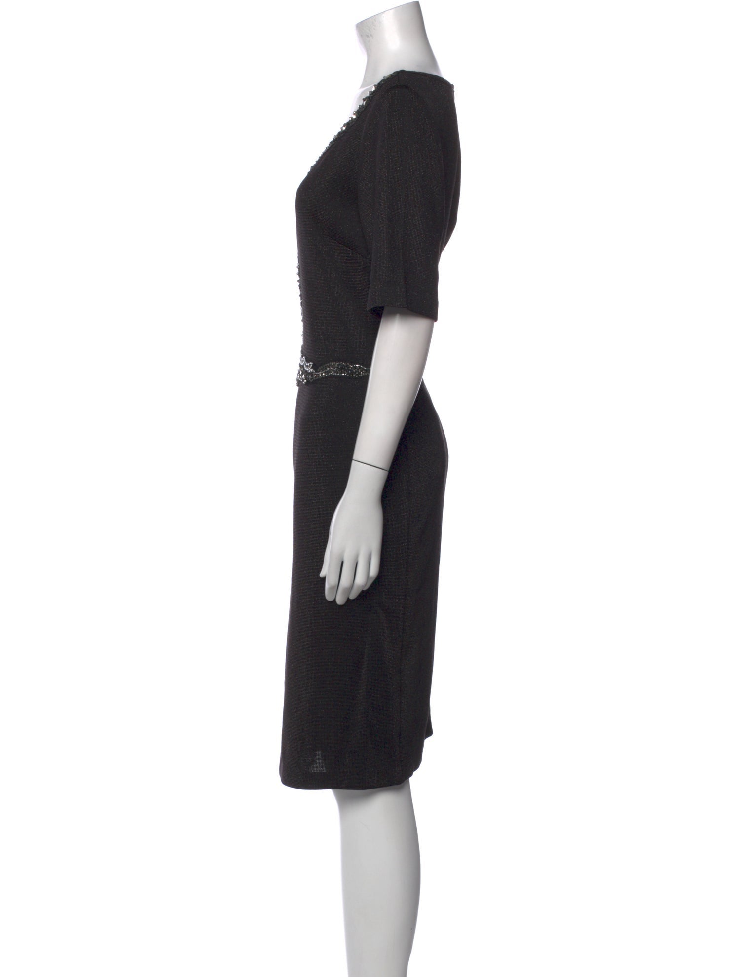 St. John Scoop Neck Knee-Length Dress