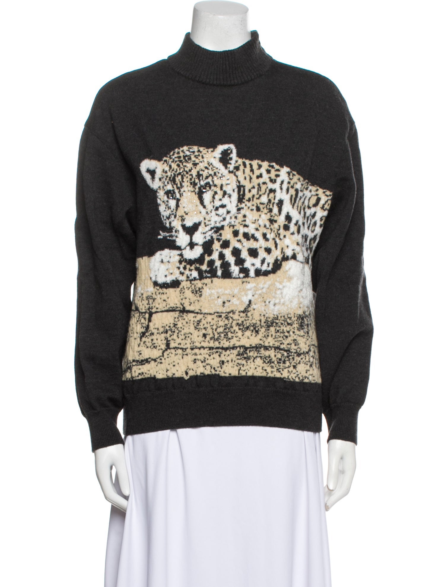St. John Wool Graphic Print Sweatshirt