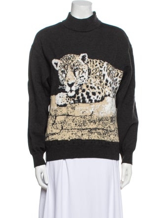 St. John Wool Graphic Print Sweatshirt