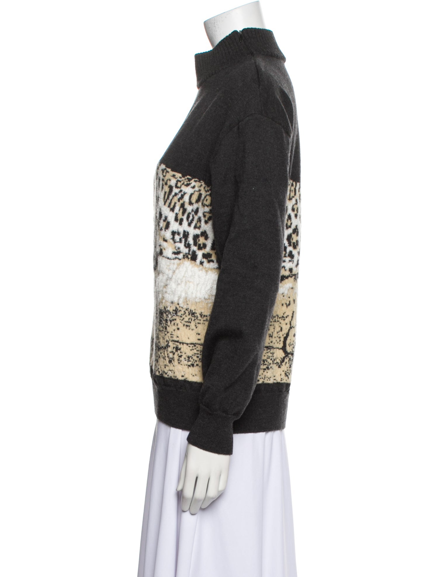 St. John Wool Graphic Print Sweatshirt