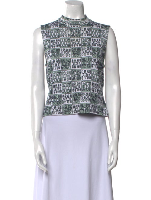 St. John Silk Printed Crop Top