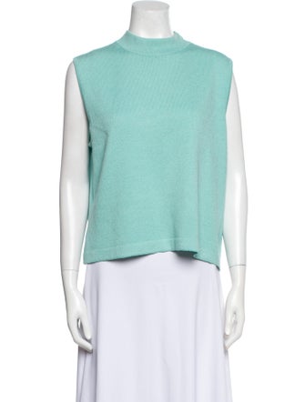 St. John Mock Neck Sleeveless Sweatshirt