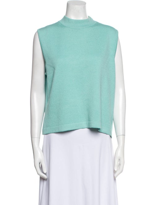St. John Mock Neck Sleeveless Sweatshirt