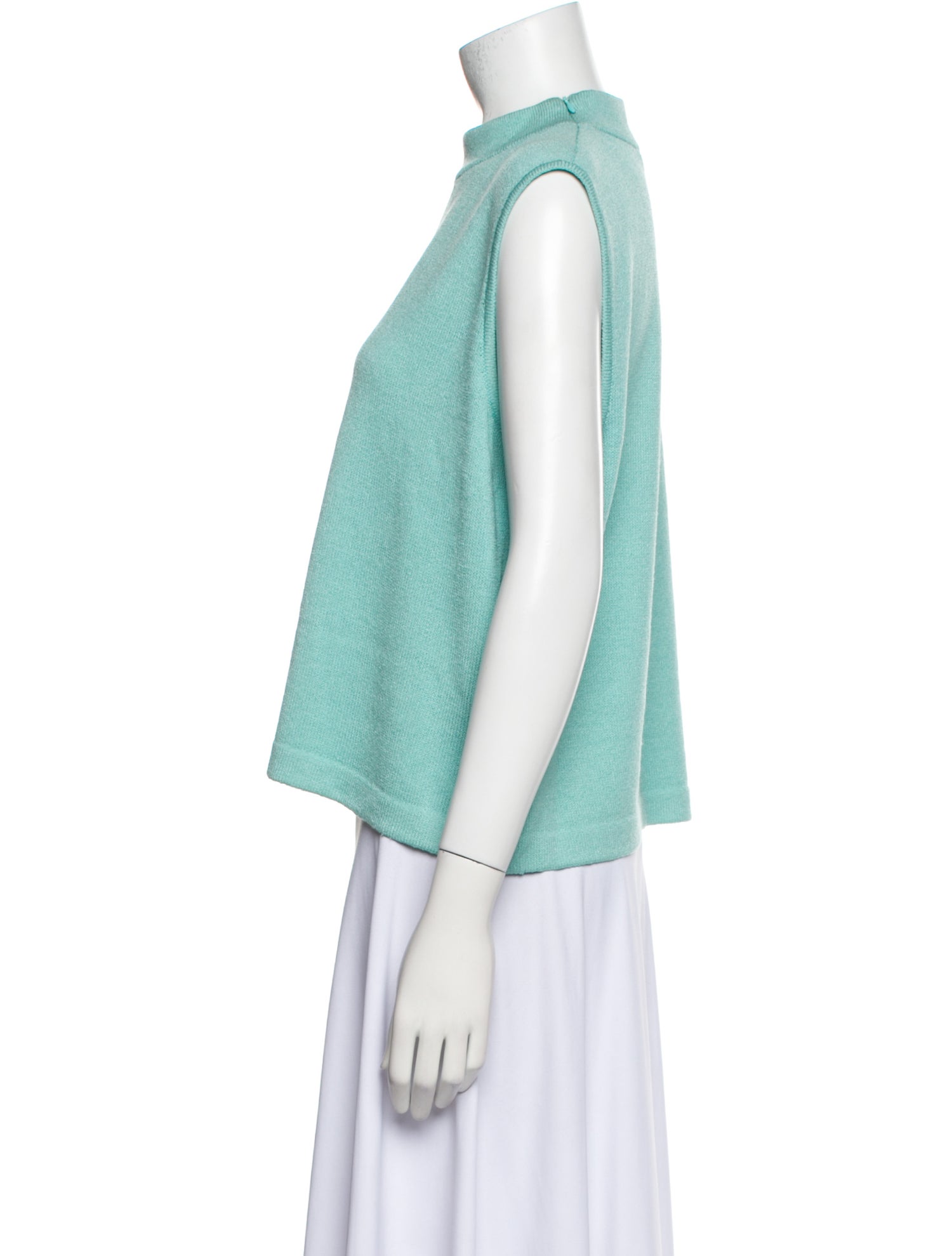 St. John Mock Neck Sleeveless Sweatshirt