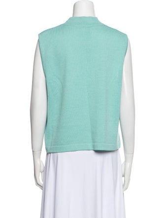 St. John Mock Neck Sleeveless Sweatshirt
