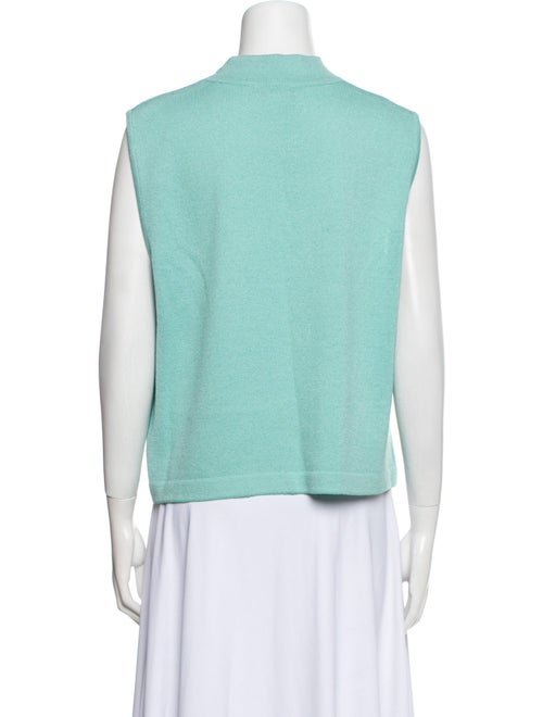 St. John Mock Neck Sleeveless Sweatshirt