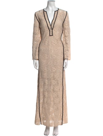 St. John Lace Pattern Long Dress