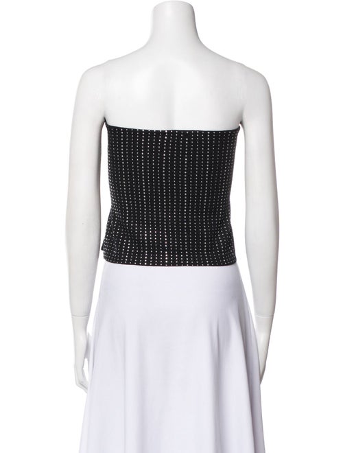 St. John Polka Dot Print Strapless Crop Top