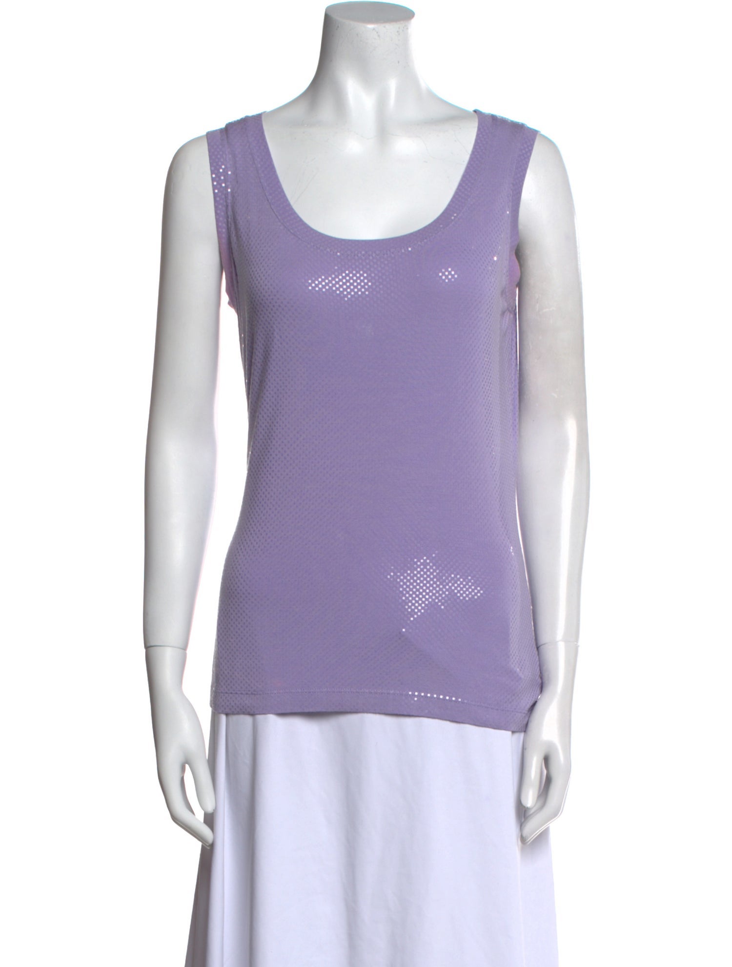 St. John Scoop Neck Sleeveless Top