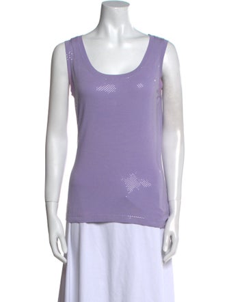 St. John Scoop Neck Sleeveless Top