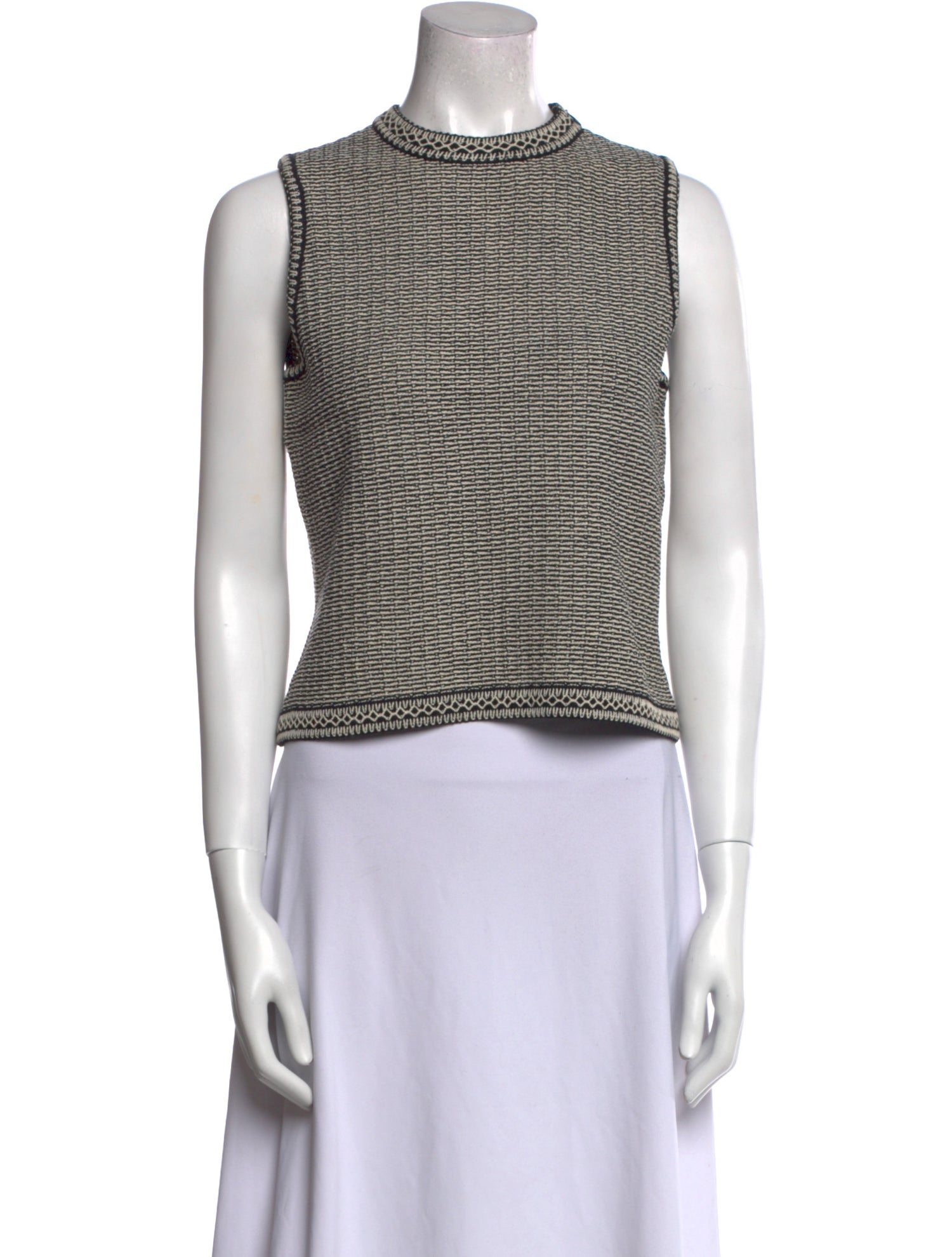 St. John Printed Mock Neck Crop Top