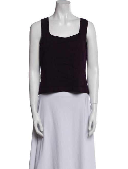 St. John Square Neckline Sleeveless Crop Top