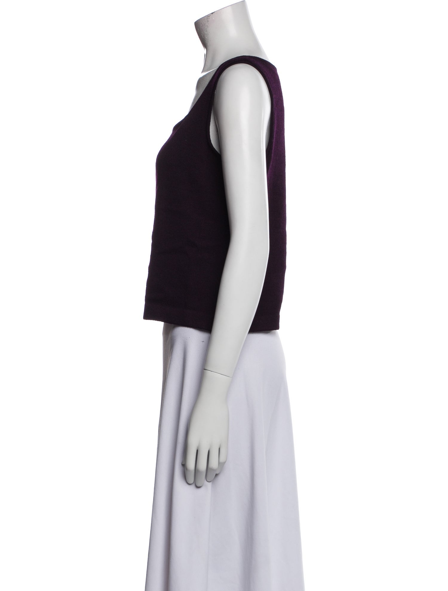 St. John Square Neckline Sleeveless Crop Top