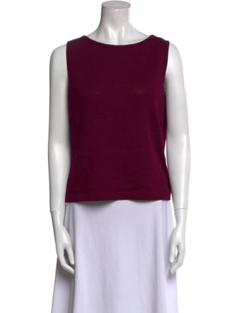 St. John Bateau Neckline Sleeveless Top