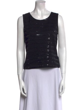 St. John Scoop Neck Sleeveless Crop Top