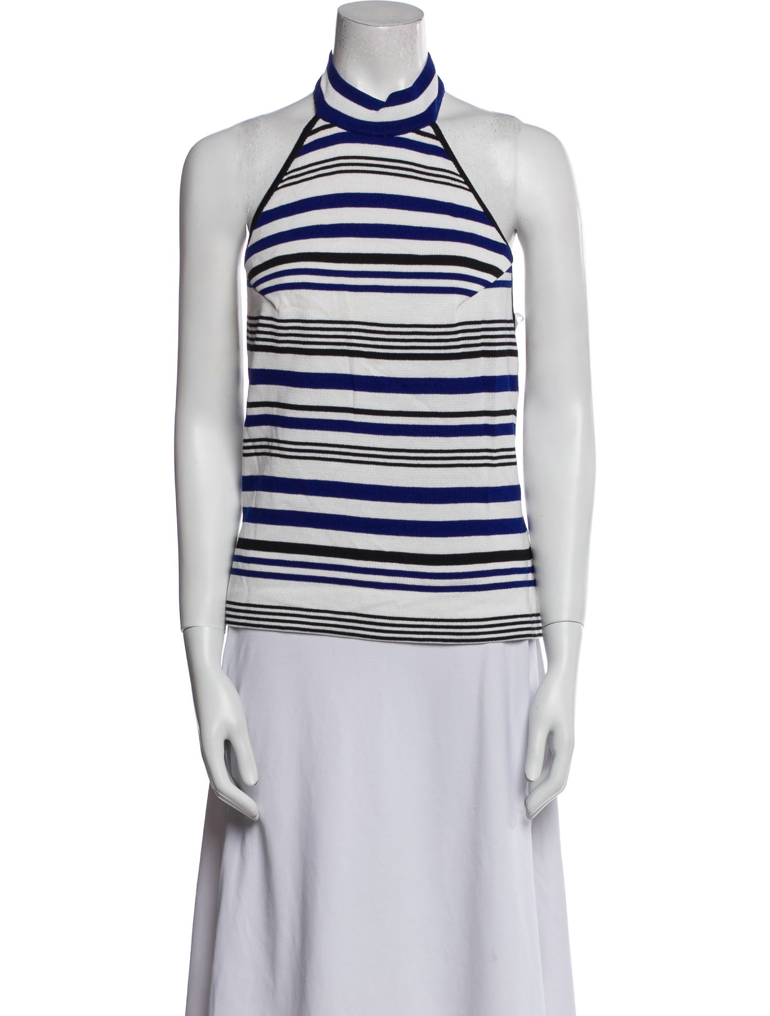 St. John Striped Turtleneck Top