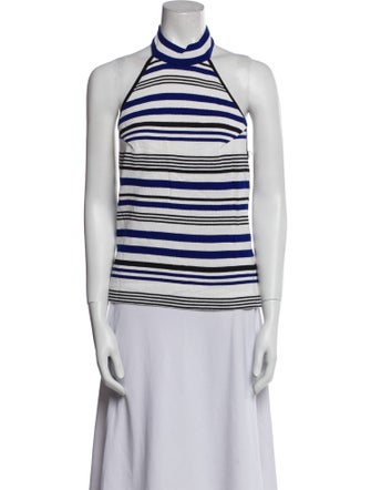 St. John Striped Turtleneck Top