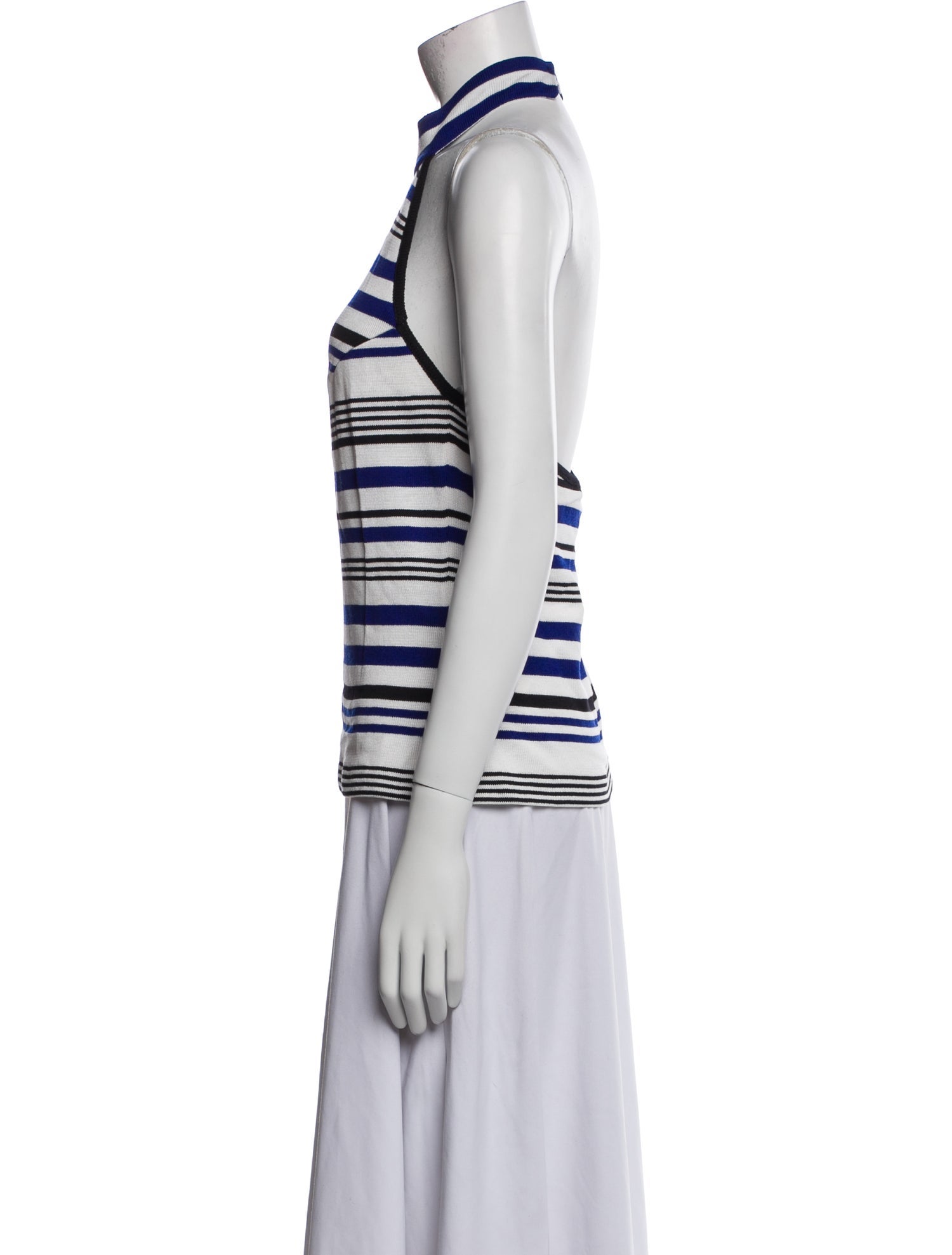 St. John Striped Turtleneck Top