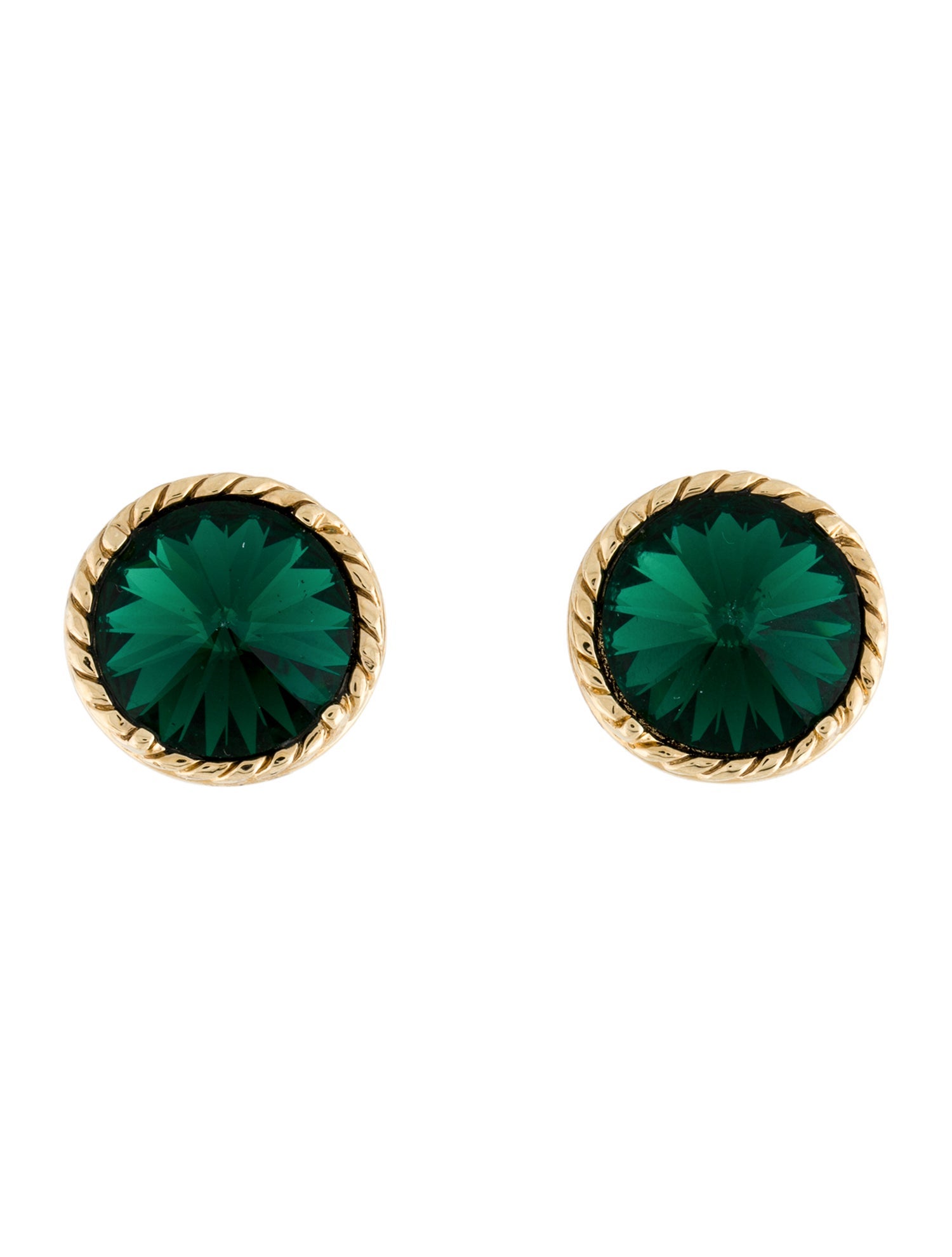 St. John Crystal Stud Clip On Earrings