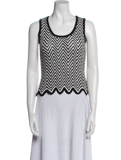 St. John Striped Scoop Neck Top