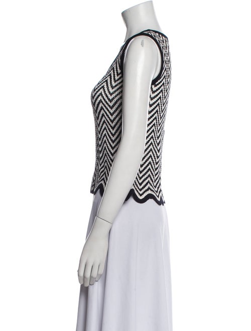 St. John Striped Scoop Neck Top