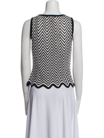 St. John Striped Scoop Neck Top