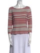 St. John Striped Bateau Neckline Top