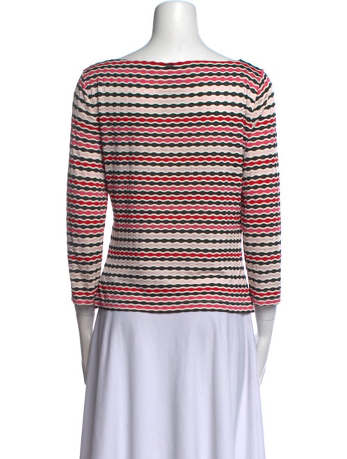 St. John Striped Bateau Neckline Top