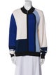 St. John Wool Colorblock Pattern Bomber Jacket