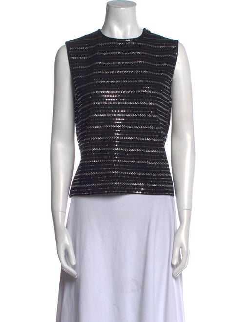 St. John Striped Crew Neck Top