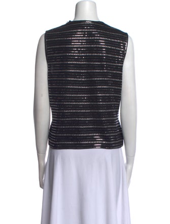 St. John Striped Crew Neck Top