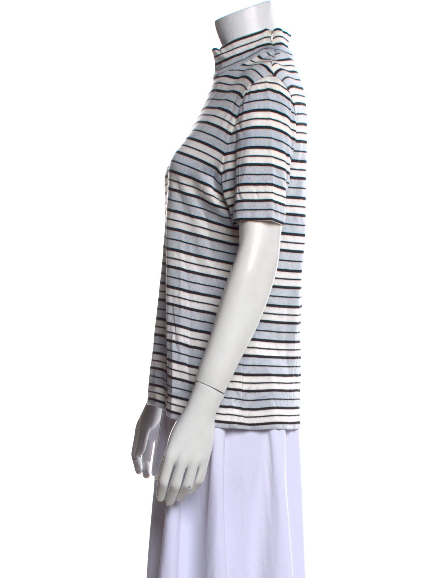 St. John Striped Turtleneck T-Shirt
