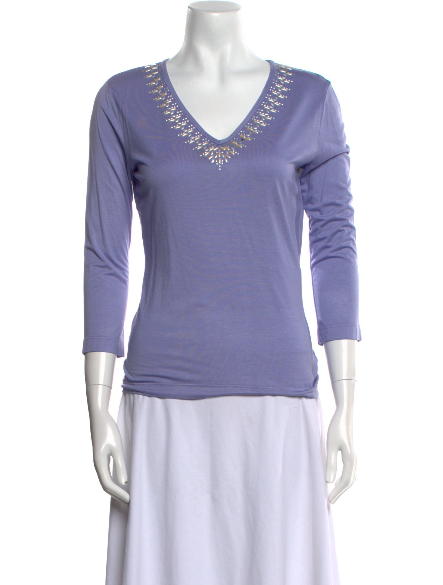St. John V-Neck Three-Quarter Sleeve Top