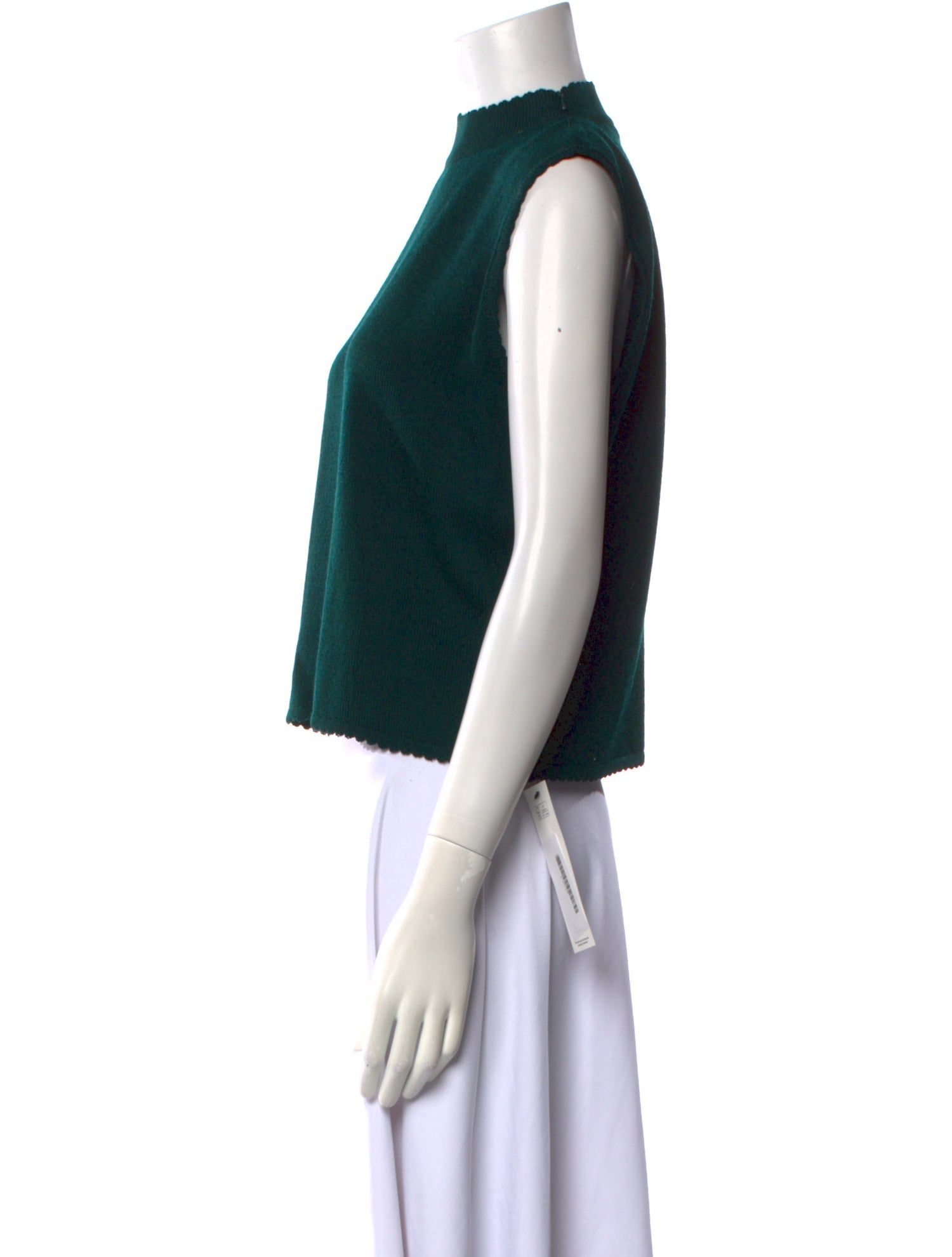 St. John Mock Neck Sleeveless Crop Top