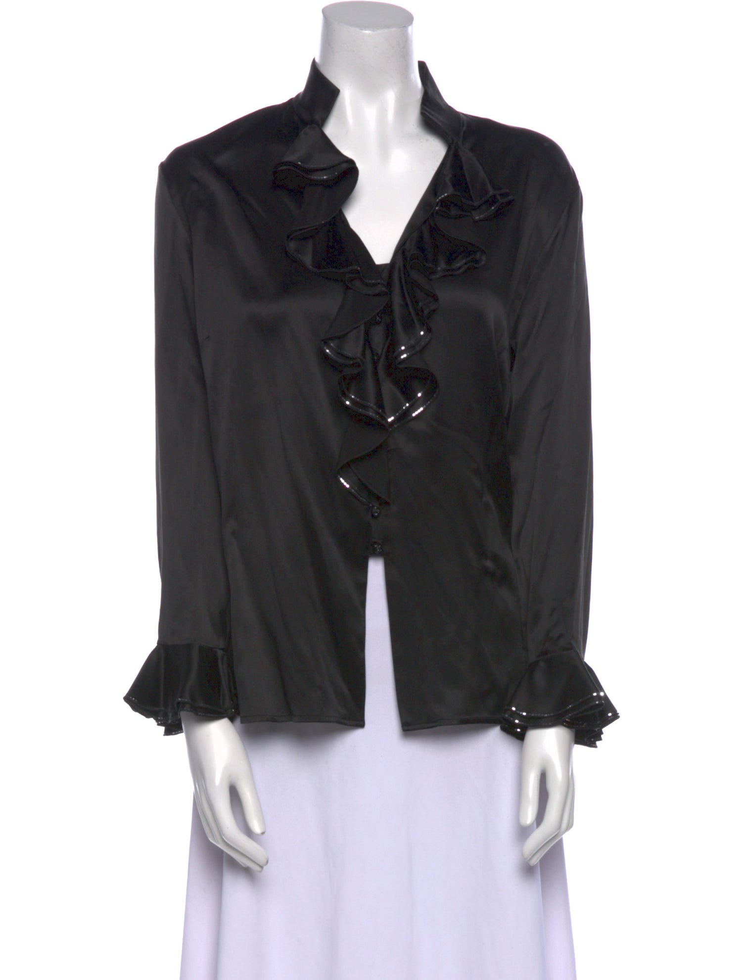 St. John Silk V-Neck Blouse