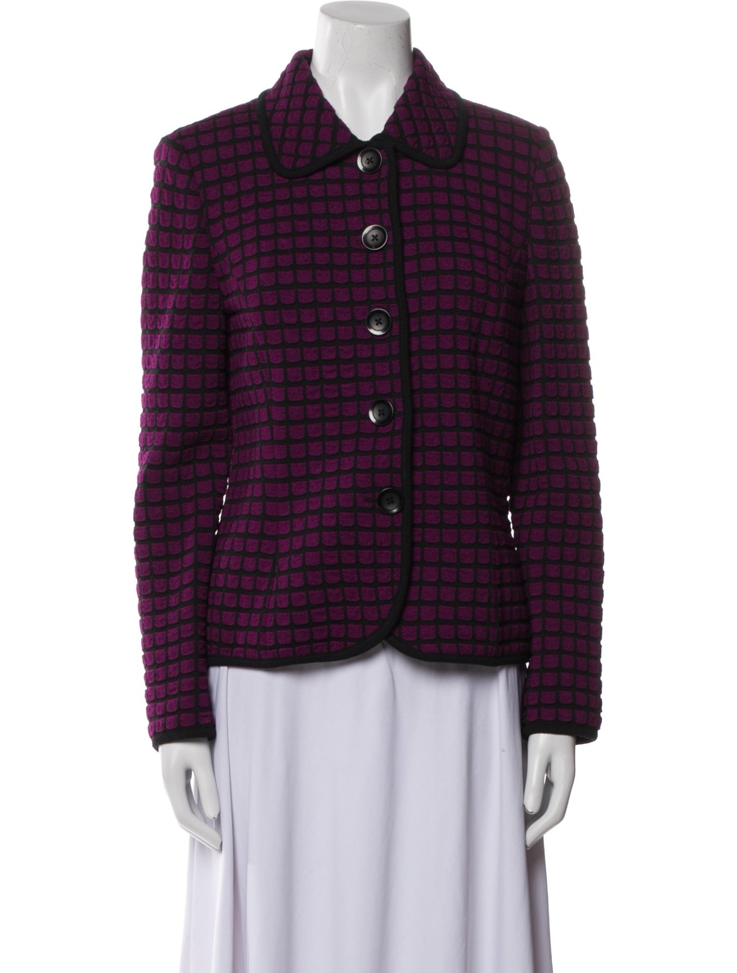 St. John Plaid Print Blazer