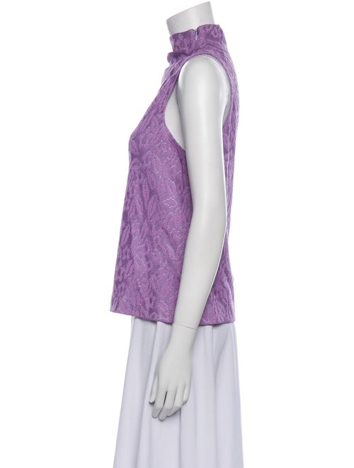 St. John Patterned Turtleneck Top