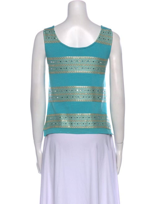 St. John Striped Scoop Neck Top