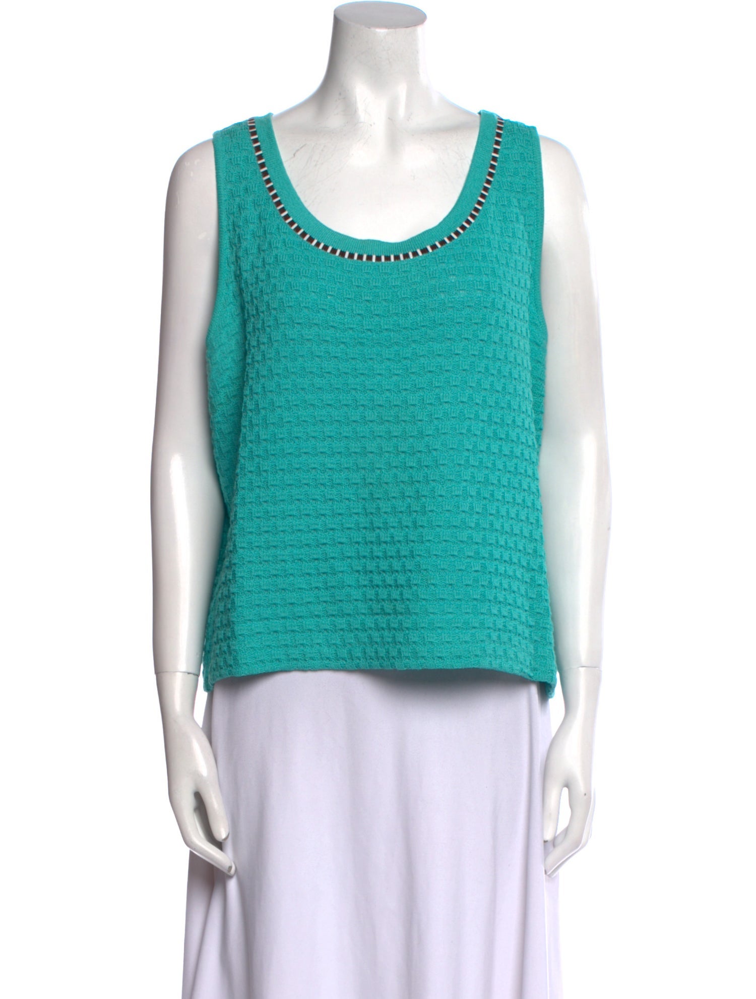 St. John Scoop Neck Sleeveless Top