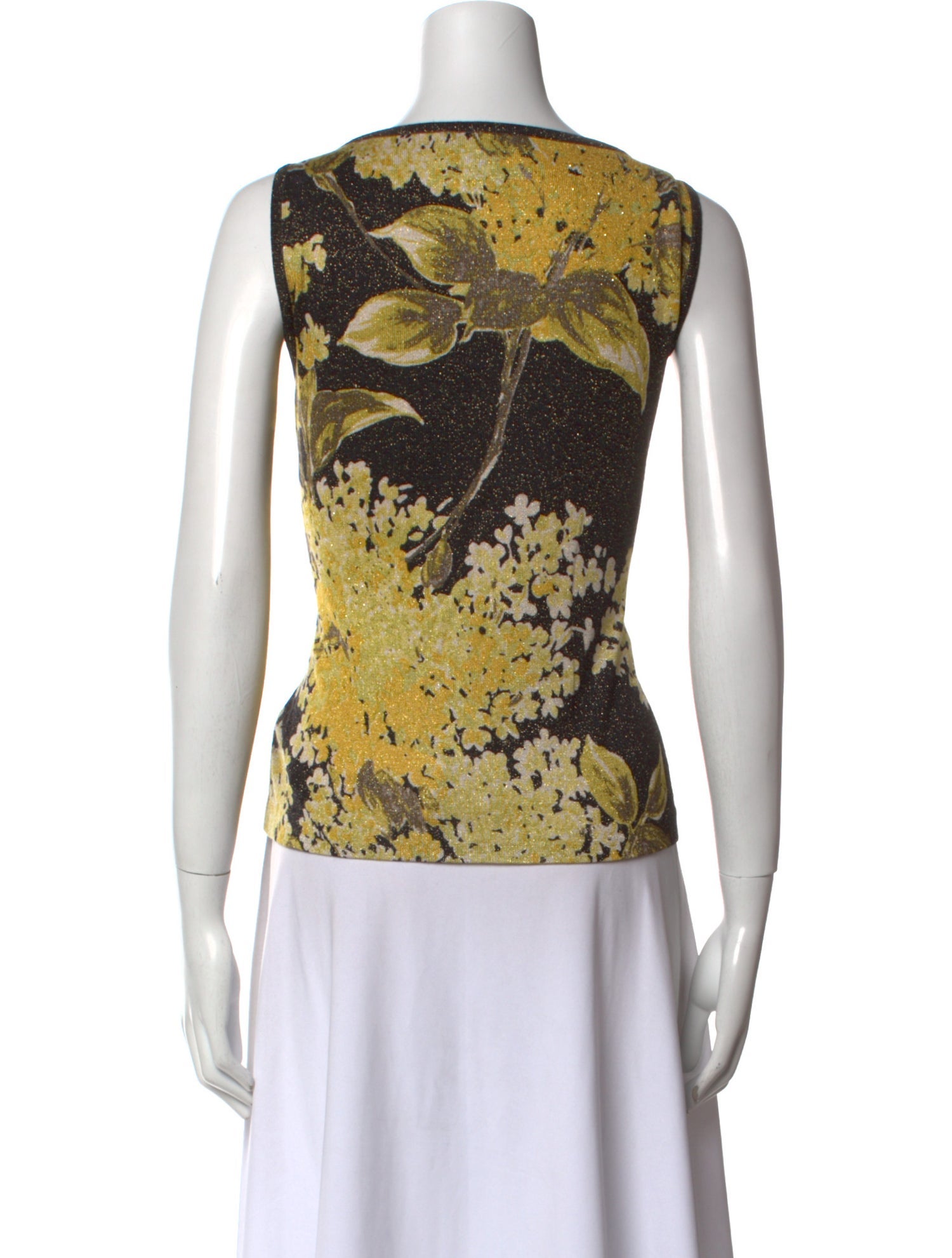 St. John Printed Scoop Neck Top