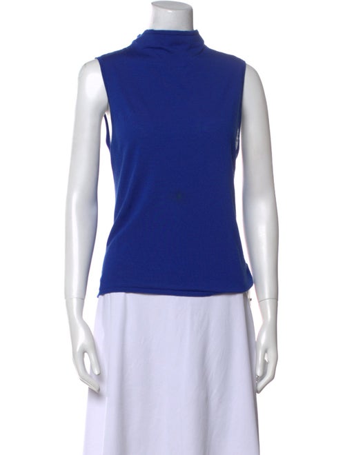 St. John Mock Neck Sleeveless Top