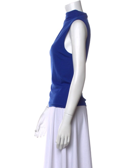 St. John Mock Neck Sleeveless Top