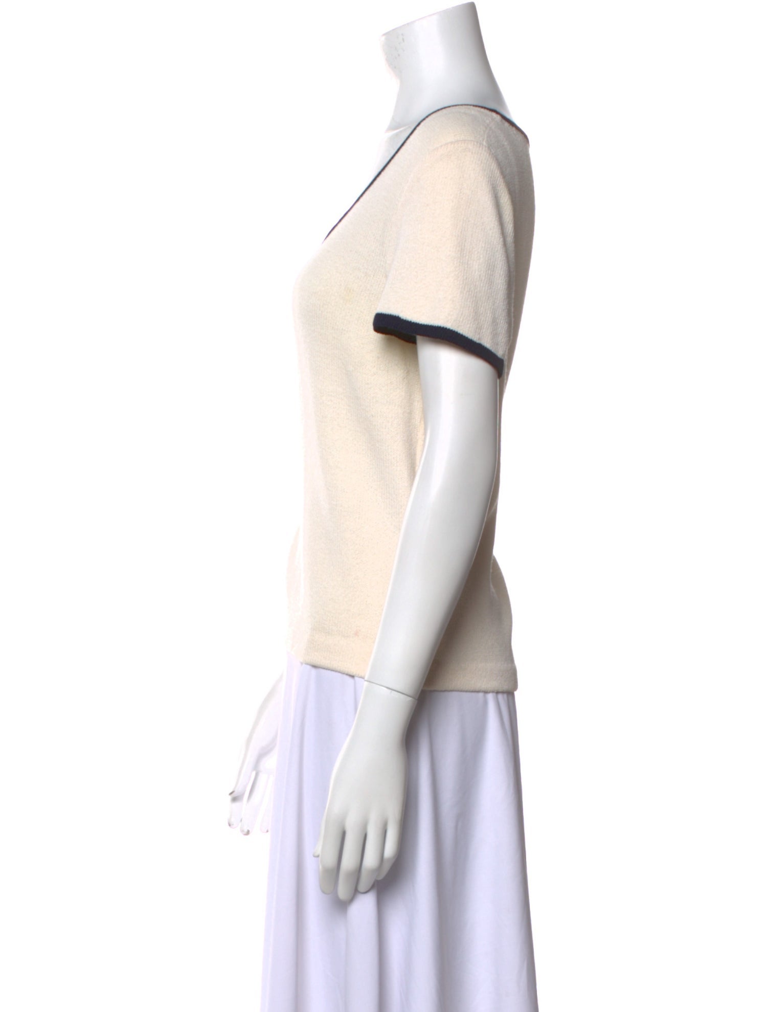 St. John Scoop Neck Short Sleeve Top