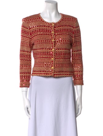 St. John Evening Striped Scoop Neck Sweater