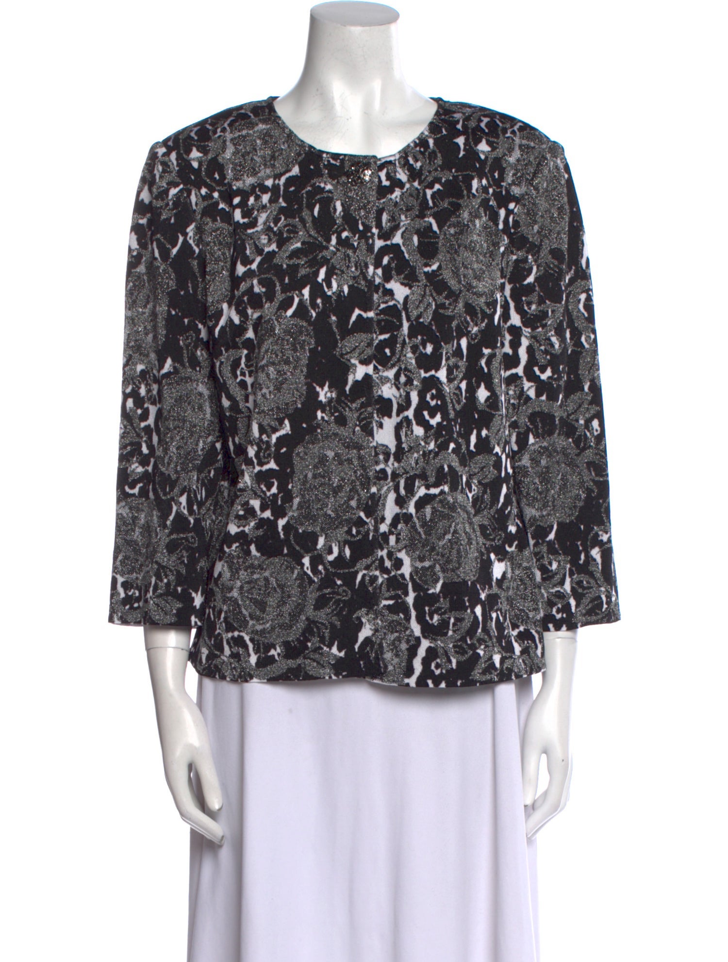 St. John Printed Scoop Neck Blouse w/ Tags