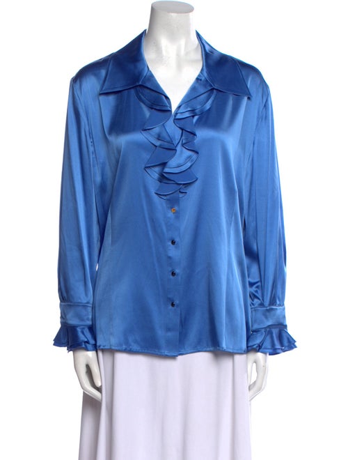 St. John Silk Long Sleeve Blouse