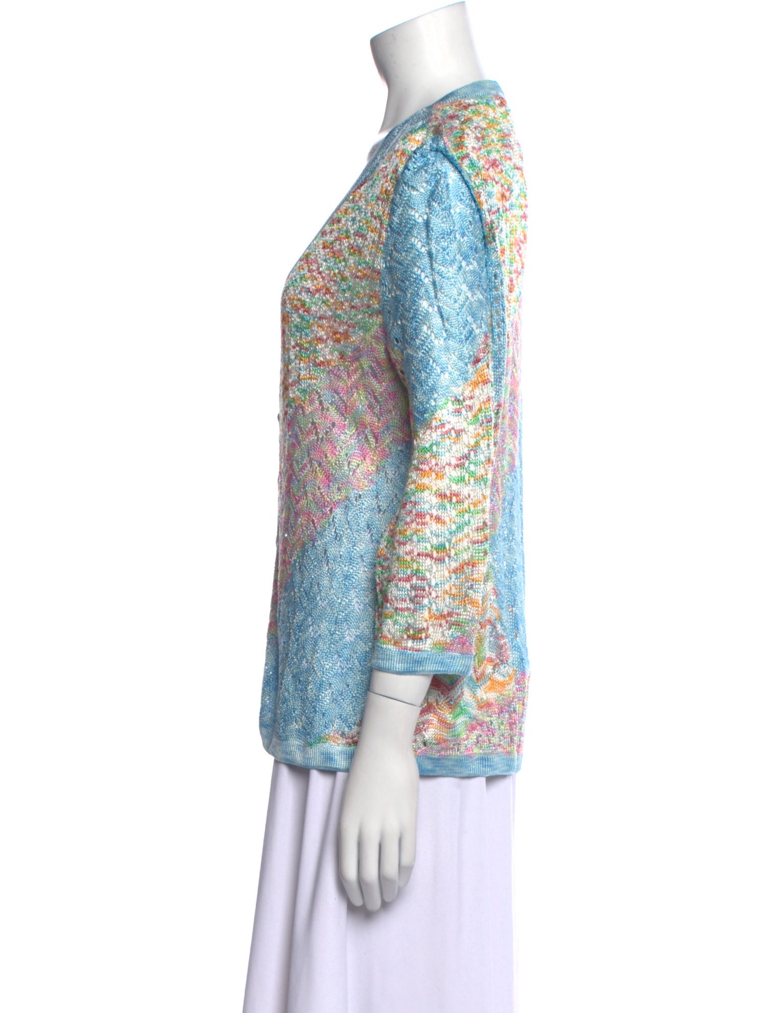 St. John Sport Printed V-Neck Sweater