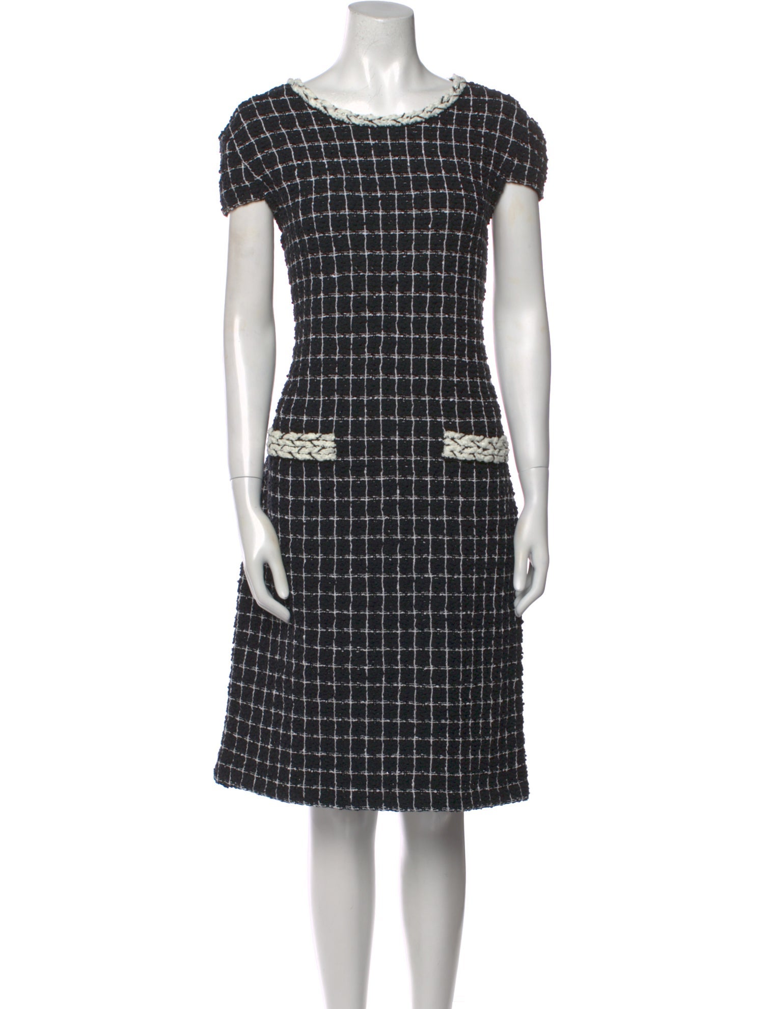 St. John Plaid Print Knee-Length Dress