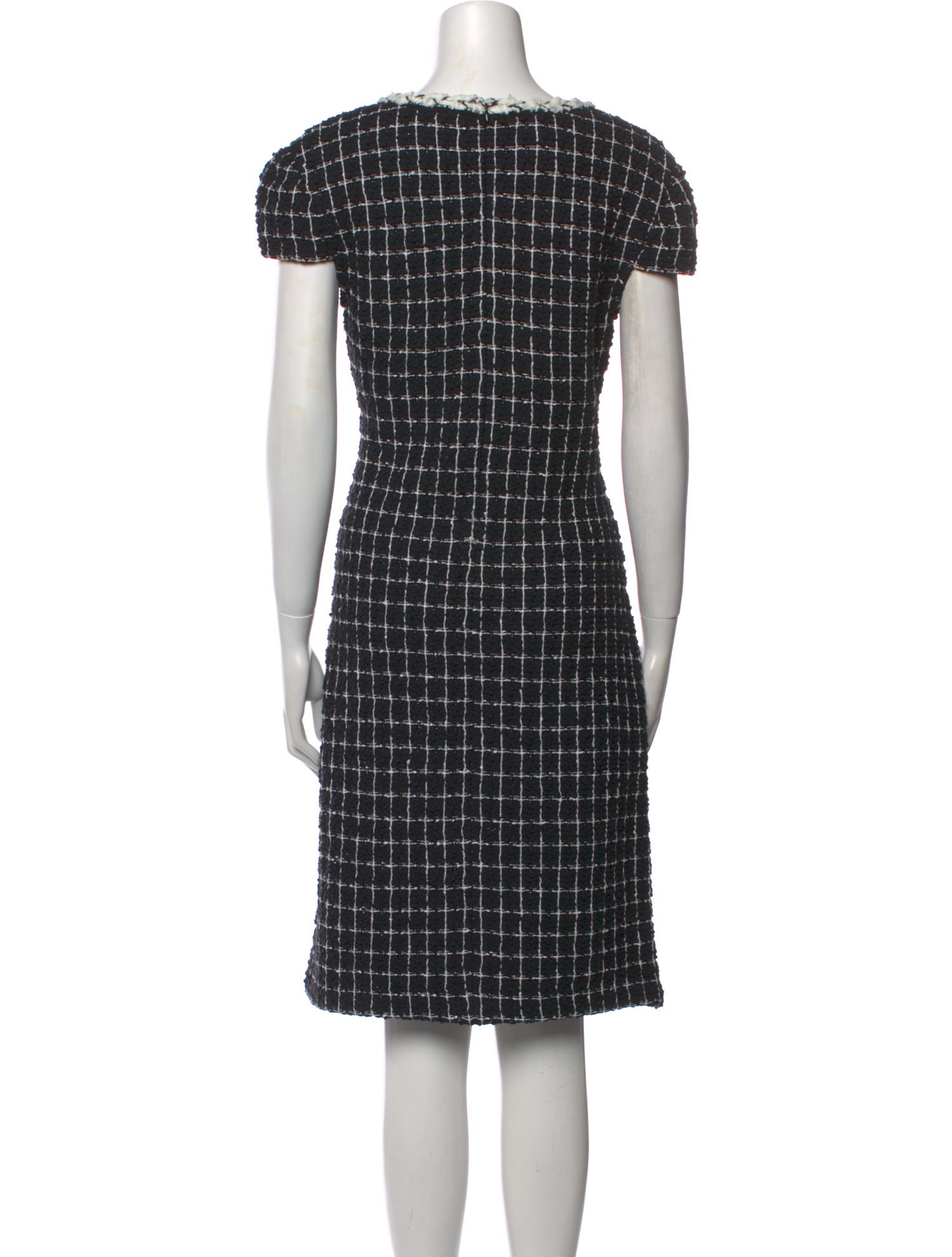 St. John Plaid Print Knee-Length Dress